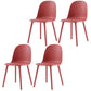 16'' Wide Dining Side Chairs Modern Plastic Indoor-Outdoor Solid Back Chair Red 4 Piece Set Clearhalo ' kitchen&dining_furn' 'Dining Chairs' 'Dining Tables & Seating' 'dining_chair' 'furn' 'furn_dining_chair' 'Furniture' 'furniture_dining_chair' 'Kitchen & Dining Furniture' 'kitchen' 3493447
