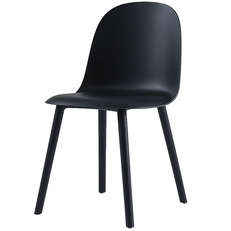 16'' Wide Dining Side Chairs Modern Plastic Indoor-Outdoor Solid Back Chair Black 1 Piece Clearhalo ' kitchen&dining_furn' 'Dining Chairs' 'Dining Tables & Seating' 'dining_chair' 'furn' 'furn_dining_chair' 'Furniture' 'furniture_dining_chair' 'Kitchen & Dining Furniture' 'kitchen' 3493448