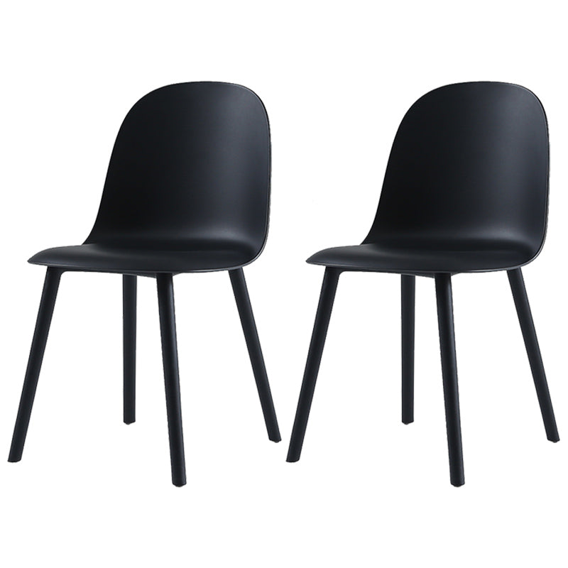 16'' Wide Dining Side Chairs Modern Plastic Indoor-Outdoor Solid Back Chair Black 2 Piece Set Clearhalo ' kitchen&dining_furn' 'Dining Chairs' 'Dining Tables & Seating' 'dining_chair' 'furn' 'furn_dining_chair' 'Furniture' 'furniture_dining_chair' 'Kitchen & Dining Furniture' 'kitchen' 3493449