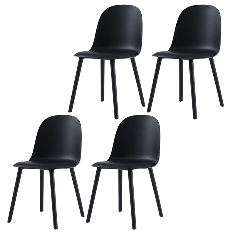 16'' Wide Dining Side Chairs Modern Plastic Indoor-Outdoor Solid Back Chair Black 4 Piece Set Clearhalo ' kitchen&dining_furn' 'Dining Chairs' 'Dining Tables & Seating' 'dining_chair' 'furn' 'furn_dining_chair' 'Furniture' 'furniture_dining_chair' 'Kitchen & Dining Furniture' 'kitchen' 3493450