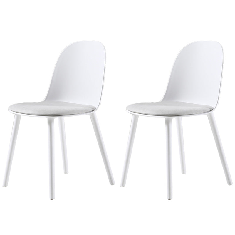 16'' Wide Dining Side Chairs Modern Plastic Indoor-Outdoor Solid Back Chair Off-White 2 Piece Set Clearhalo ' kitchen&dining_furn' 'Dining Chairs' 'Dining Tables & Seating' 'dining_chair' 'furn' 'furn_dining_chair' 'Furniture' 'furniture_dining_chair' 'Kitchen & Dining Furniture' 'kitchen' 3493452