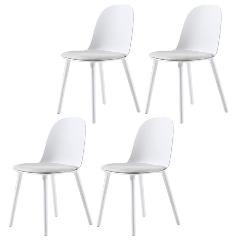 16'' Wide Dining Side Chairs Modern Plastic Indoor-Outdoor Solid Back Chair Off-White 4 Piece Set Clearhalo ' kitchen&dining_furn' 'Dining Chairs' 'Dining Tables & Seating' 'dining_chair' 'furn' 'furn_dining_chair' 'Furniture' 'furniture_dining_chair' 'Kitchen & Dining Furniture' 'kitchen' 3493453