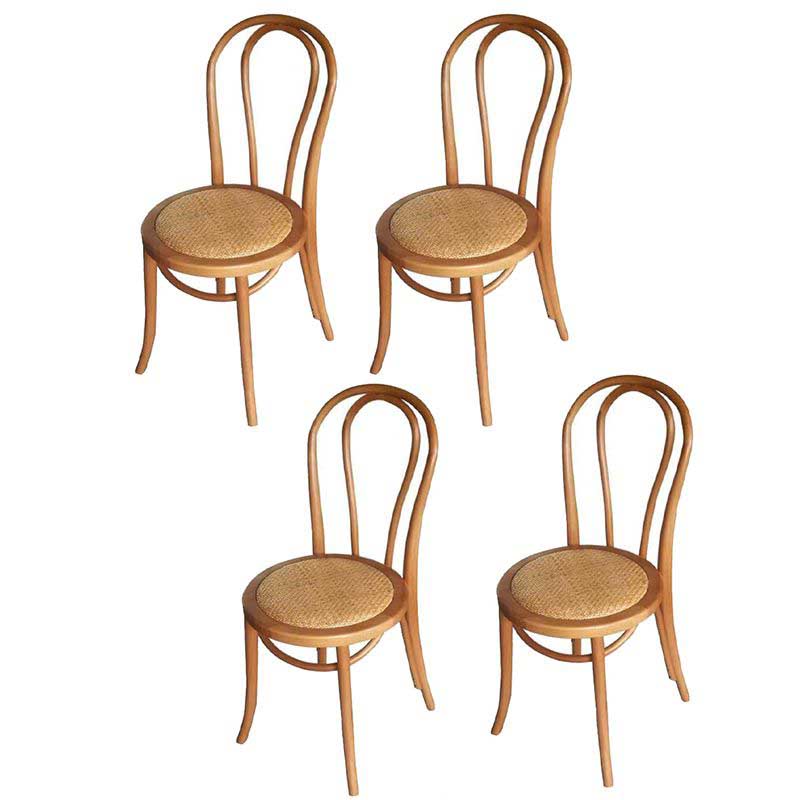 Birch Wood Contemporary Dining Room Chairs Windsor Back Side Chair Set Wood Wicker & Rattan 4 Piece Set Clearhalo ' kitchen&dining_furn' 'Dining Chairs' 'Dining Tables & Seating' 'dining_chair' 'furn' 'furn_dining_chair' 'Furniture' 'furniture_dining_chair' 'Kitchen & Dining Furniture' 'kitchen' 3493459