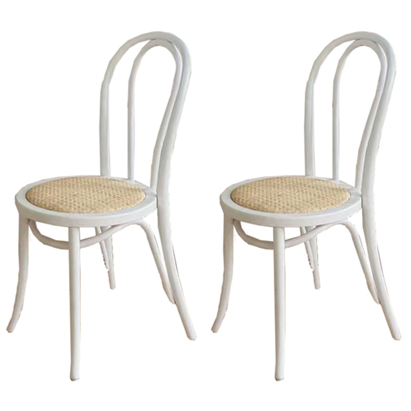 Birch Wood Contemporary Dining Room Chairs Windsor Back Side Chair Set White Wicker & Rattan 2 Piece Set Clearhalo ' kitchen&dining_furn' 'Dining Chairs' 'Dining Tables & Seating' 'dining_chair' 'furn' 'furn_dining_chair' 'Furniture' 'furniture_dining_chair' 'Kitchen & Dining Furniture' 'kitchen' 3493469