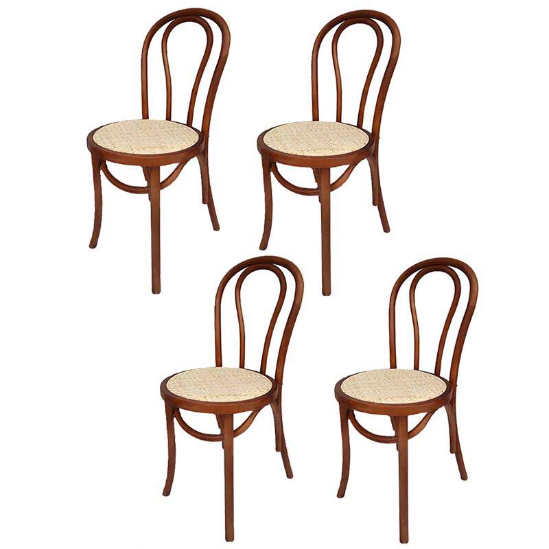 Birch Wood Contemporary Dining Room Chairs Windsor Back Side Chair Set Walnut Wicker & Rattan 4 Piece Set Clearhalo ' kitchen&dining_furn' 'Dining Chairs' 'Dining Tables & Seating' 'dining_chair' 'furn' 'furn_dining_chair' 'Furniture' 'furniture_dining_chair' 'Kitchen & Dining Furniture' 'kitchen' 3493477