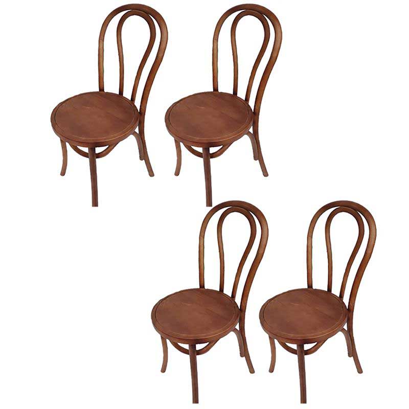 Birch Wood Contemporary Dining Room Chairs Windsor Back Side Chair Set Walnut Wood 4 Piece Set Clearhalo ' kitchen&dining_furn' 'Dining Chairs' 'Dining Tables & Seating' 'dining_chair' 'furn' 'furn_dining_chair' 'Furniture' 'furniture_dining_chair' 'Kitchen & Dining Furniture' 'kitchen' 3493480