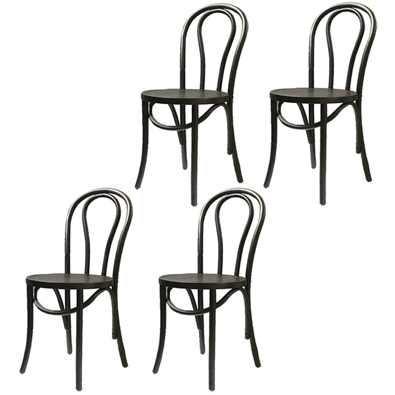 Birch Wood Contemporary Dining Room Chairs Windsor Back Side Chair Set Black Wood 4 Piece Set Clearhalo ' kitchen&dining_furn' 'Dining Chairs' 'Dining Tables & Seating' 'dining_chair' 'furn' 'furn_dining_chair' 'Furniture' 'furniture_dining_chair' 'Kitchen & Dining Furniture' 'kitchen' 3493486