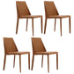 Leather Contemporary Style Chair Home Side Dining Room Chair with Metal Legs Yellow 4 Piece Set Clearhalo ' kitchen&dining_furn' 'Dining Chairs' 'Dining Tables & Seating' 'dining_chair' 'furn' 'furn_dining_chair' 'Furniture' 'furniture_dining_chair' 'Kitchen & Dining Furniture' 'kitchen' 3493489