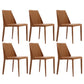 Leather Contemporary Style Chair Home Side Dining Room Chair with Metal Legs Yellow 6 Piece Set Clearhalo ' kitchen&dining_furn' 'Dining Chairs' 'Dining Tables & Seating' 'dining_chair' 'furn' 'furn_dining_chair' 'Furniture' 'furniture_dining_chair' 'Kitchen & Dining Furniture' 'kitchen' 3493491