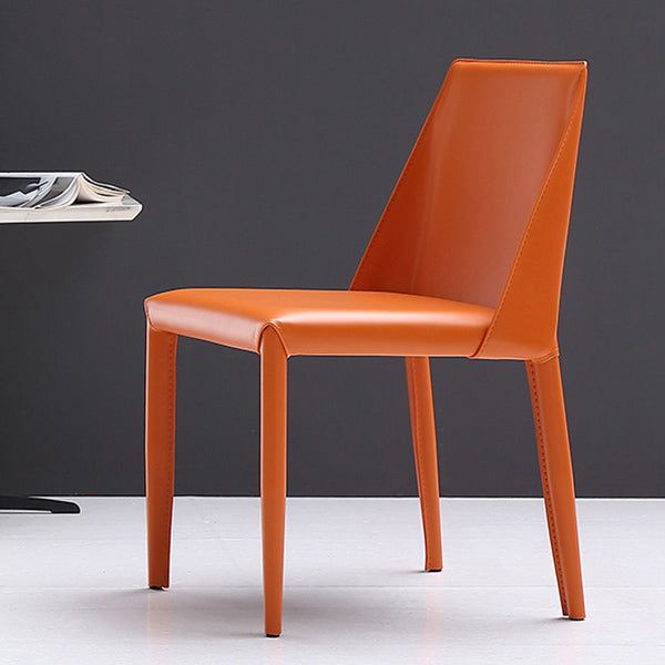 Leather Contemporary Style Chair Home Side Dining Room Chair with Metal Legs Clearhalo ' kitchen&dining_furn' 'Dining Chairs' 'Dining Tables & Seating' 'dining_chair' 'furn' 'furn_dining_chair' 'Furniture' 'furniture_dining_chair' 'Kitchen & Dining Furniture' 'kitchen' 3493493