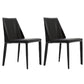 Leather Contemporary Style Chair Home Side Dining Room Chair with Metal Legs Black 2 Piece Set Clearhalo ' kitchen&dining_furn' 'Dining Chairs' 'Dining Tables & Seating' 'dining_chair' 'furn' 'furn_dining_chair' 'Furniture' 'furniture_dining_chair' 'Kitchen & Dining Furniture' 'kitchen' 3493494