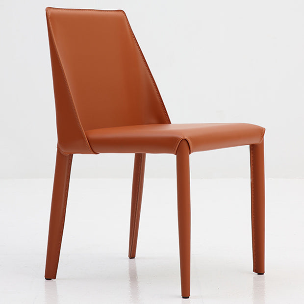 Leather Contemporary Style Chair Home Side Dining Room Chair with Metal Legs Clearhalo ' kitchen&dining_furn' 'Dining Chairs' 'Dining Tables & Seating' 'dining_chair' 'furn' 'furn_dining_chair' 'Furniture' 'furniture_dining_chair' 'Kitchen & Dining Furniture' 'kitchen' 3493507