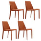 Leather Contemporary Style Chair Home Side Dining Room Chair with Metal Legs Orange 4 Piece Set Clearhalo ' kitchen&dining_furn' 'Dining Chairs' 'Dining Tables & Seating' 'dining_chair' 'furn' 'furn_dining_chair' 'Furniture' 'furniture_dining_chair' 'Kitchen & Dining Furniture' 'kitchen' 3493512