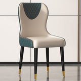 Modern Style Leather Chair Armless Parsons Chair with Wooden Legs for Kitchen Clearhalo ' kitchen&dining_furn' 'Dining Chairs' 'Dining Tables & Seating' 'dining_chair' 'furn' 'furn_dining_chair' 'Furniture' 'furniture_dining_chair' 'Kitchen & Dining Furniture' 'kitchen' 3493532