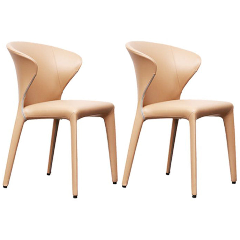 Contemporary Dining Chair Wingback Side Chair with 4 Metal Legs for Home Use Beige 2 Piece Set Clearhalo ' kitchen&dining_furn' 'Dining Chairs' 'Dining Tables & Seating' 'dining_chair' 'furn' 'furn_dining_chair' 'Furniture' 'furniture_dining_chair' 'Kitchen & Dining Furniture' 'kitchen' 3493537