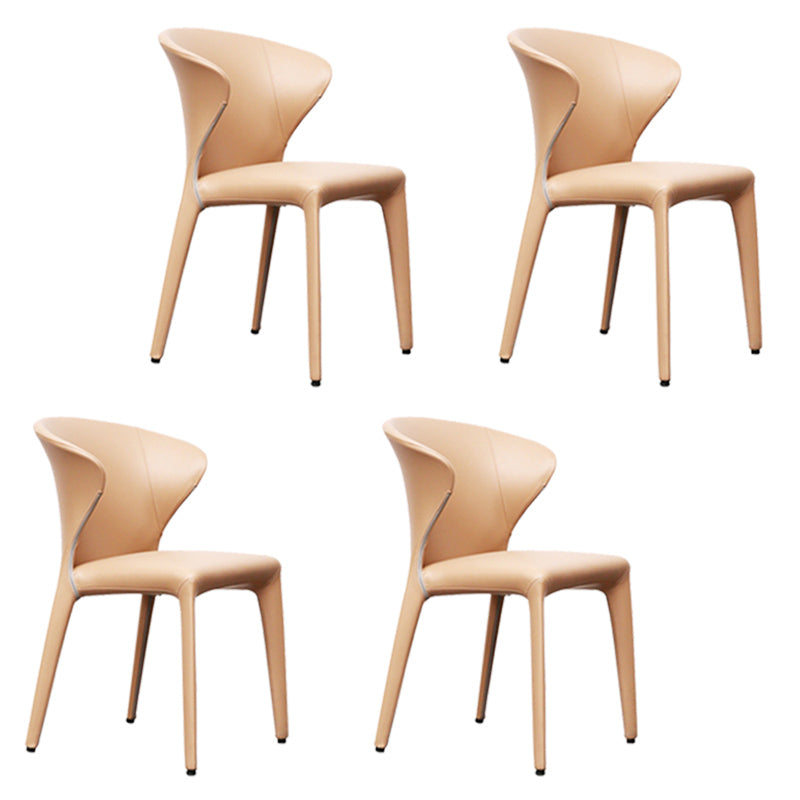 Contemporary Dining Chair Wingback Side Chair with 4 Metal Legs for Home Use Beige 4 Piece Set Clearhalo ' kitchen&dining_furn' 'Dining Chairs' 'Dining Tables & Seating' 'dining_chair' 'furn' 'furn_dining_chair' 'Furniture' 'furniture_dining_chair' 'Kitchen & Dining Furniture' 'kitchen' 3493539