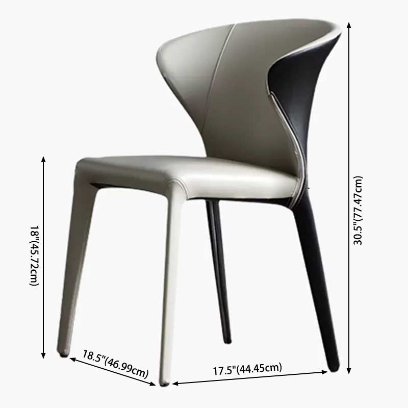 Contemporary Dining Chair Wingback Side Chair with 4 Metal Legs for Home Use Clearhalo ' kitchen&dining_furn' 'Dining Chairs' 'Dining Tables & Seating' 'dining_chair' 'furn' 'furn_dining_chair' 'Furniture' 'furniture_dining_chair' 'Kitchen & Dining Furniture' 'kitchen' 3493545