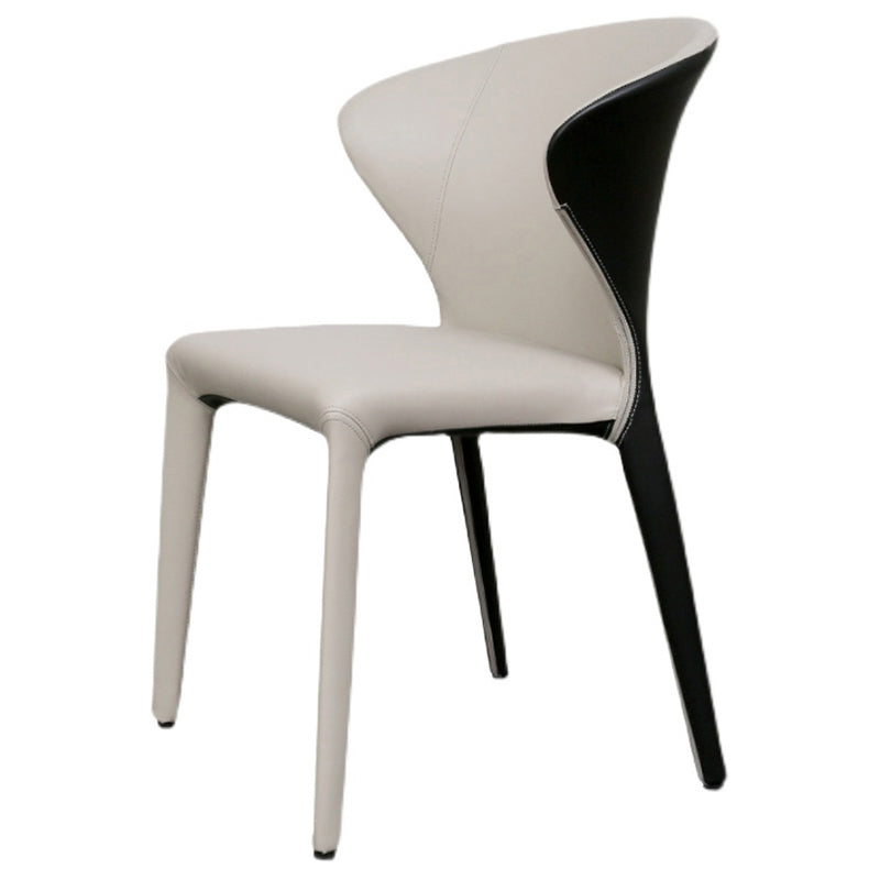 Contemporary Dining Chair Wingback Side Chair with 4 Metal Legs for Home Use White 1 Piece Clearhalo ' kitchen&dining_furn' 'Dining Chairs' 'Dining Tables & Seating' 'dining_chair' 'furn' 'furn_dining_chair' 'Furniture' 'furniture_dining_chair' 'Kitchen & Dining Furniture' 'kitchen' 3493546