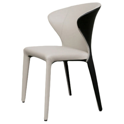 Contemporary Dining Chair Wingback Side Chair with 4 Metal Legs for Home Use White 1 Piece Clearhalo ' kitchen&dining_furn' 'Dining Chairs' 'Dining Tables & Seating' 'dining_chair' 'furn' 'furn_dining_chair' 'Furniture' 'furniture_dining_chair' 'Kitchen & Dining Furniture' 'kitchen' 3493546