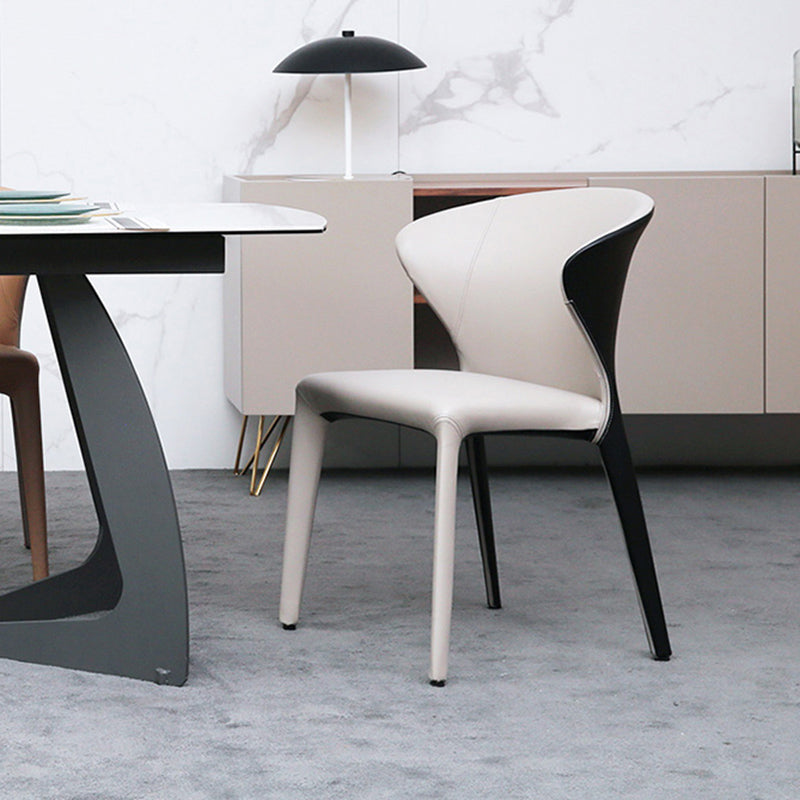 Contemporary Dining Chair Wingback Side Chair with 4 Metal Legs for Home Use Clearhalo ' kitchen&dining_furn' 'Dining Chairs' 'Dining Tables & Seating' 'dining_chair' 'furn' 'furn_dining_chair' 'Furniture' 'furniture_dining_chair' 'Kitchen & Dining Furniture' 'kitchen' 3493549