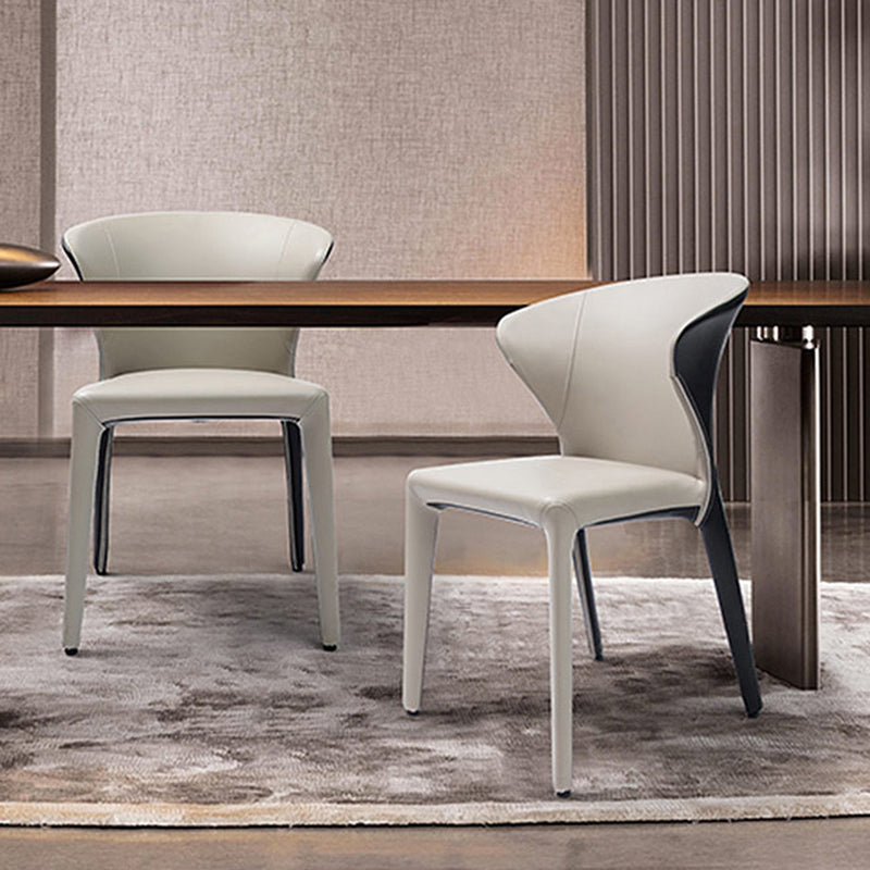 Contemporary Dining Chair Wingback Side Chair with 4 Metal Legs for Home Use Clearhalo ' kitchen&dining_furn' 'Dining Chairs' 'Dining Tables & Seating' 'dining_chair' 'furn' 'furn_dining_chair' 'Furniture' 'furniture_dining_chair' 'Kitchen & Dining Furniture' 'kitchen' 3493551