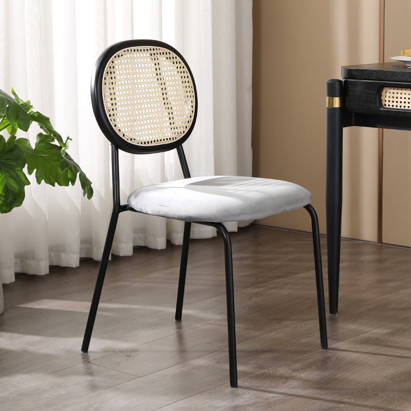 Upholstered Armless Dining Chairs Open Back Side Chair with Metal Legs Clearhalo ' kitchen&dining_furn' 'Dining Chairs' 'Dining Tables & Seating' 'dining_chair' 'furn' 'furn_dining_chair' 'Furniture' 'furniture_dining_chair' 'Kitchen & Dining Furniture' 'kitchen' 3493554