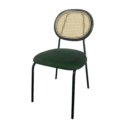 Upholstered Armless Dining Chairs Open Back Side Chair with Metal Legs Green 1 Piece Clearhalo ' kitchen&dining_furn' 'Dining Chairs' 'Dining Tables & Seating' 'dining_chair' 'furn' 'furn_dining_chair' 'Furniture' 'furniture_dining_chair' 'Kitchen & Dining Furniture' 'kitchen' 3493555