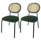 Upholstered Armless Dining Chairs Open Back Side Chair with Metal Legs Green 2 Piece Set Clearhalo ' kitchen&dining_furn' 'Dining Chairs' 'Dining Tables & Seating' 'dining_chair' 'furn' 'furn_dining_chair' 'Furniture' 'furniture_dining_chair' 'Kitchen & Dining Furniture' 'kitchen' 3493556