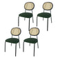 Upholstered Armless Dining Chairs Open Back Side Chair with Metal Legs Green 4 Piece Set Clearhalo ' kitchen&dining_furn' 'Dining Chairs' 'Dining Tables & Seating' 'dining_chair' 'furn' 'furn_dining_chair' 'Furniture' 'furniture_dining_chair' 'Kitchen & Dining Furniture' 'kitchen' 3493558