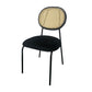 Upholstered Armless Dining Chairs Open Back Side Chair with Metal Legs Black 1 Piece Clearhalo ' kitchen&dining_furn' 'Dining Chairs' 'Dining Tables & Seating' 'dining_chair' 'furn' 'furn_dining_chair' 'Furniture' 'furniture_dining_chair' 'Kitchen & Dining Furniture' 'kitchen' 3493567
