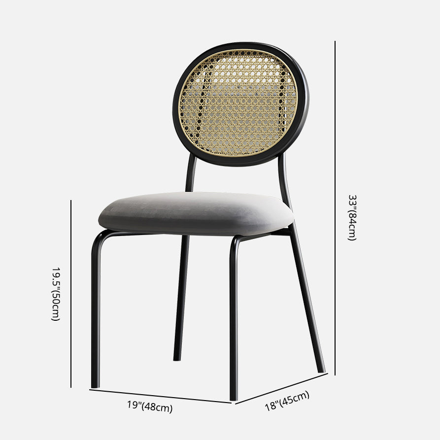 Upholstered Armless Dining Chairs Open Back Side Chair with Metal Legs Clearhalo ' kitchen&dining_furn' 'Dining Chairs' 'Dining Tables & Seating' 'dining_chair' 'furn' 'furn_dining_chair' 'Furniture' 'furniture_dining_chair' 'Kitchen & Dining Furniture' 'kitchen' 3493572