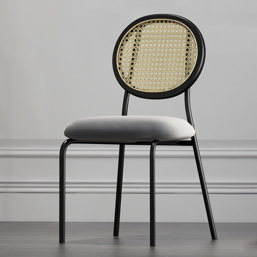 Upholstered Armless Dining Chairs Open Back Side Chair with Metal Legs Grey 1 Piece Clearhalo ' kitchen&dining_furn' 'Dining Chairs' 'Dining Tables & Seating' 'dining_chair' 'furn' 'furn_dining_chair' 'Furniture' 'furniture_dining_chair' 'Kitchen & Dining Furniture' 'kitchen' 3493573