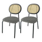 Upholstered Armless Dining Chairs Open Back Side Chair with Metal Legs Grey 2 Piece Set Clearhalo ' kitchen&dining_furn' 'Dining Chairs' 'Dining Tables & Seating' 'dining_chair' 'furn' 'furn_dining_chair' 'Furniture' 'furniture_dining_chair' 'Kitchen & Dining Furniture' 'kitchen' 3493575