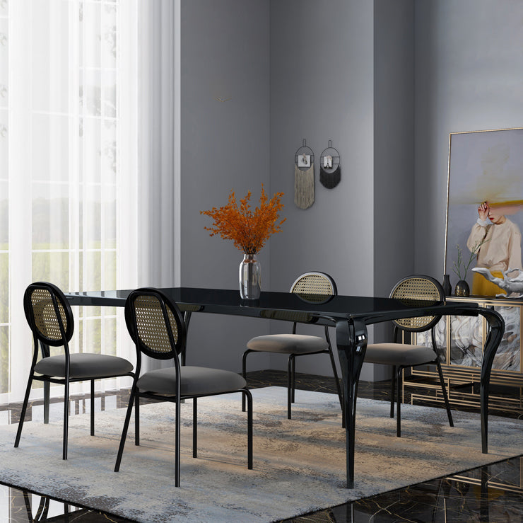 Upholstered Armless Dining Chairs Open Back Side Chair with Metal Legs Clearhalo ' kitchen&dining_furn' 'Dining Chairs' 'Dining Tables & Seating' 'dining_chair' 'furn' 'furn_dining_chair' 'Furniture' 'furniture_dining_chair' 'Kitchen & Dining Furniture' 'kitchen' 3493577