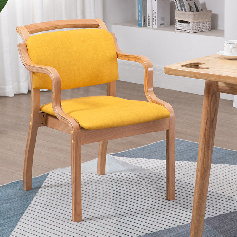 Modern Style Wood Indoor-Outdoor Chair Open Back Dining Side Chairs Sets Yellow 1 Piece Clearhalo ' kitchen&dining_furn' 'Dining Chairs' 'Dining Tables & Seating' 'dining_chair' 'furn' 'furn_dining_chair' 'Furniture' 'furniture_dining_chair' 'Kitchen & Dining Furniture' 'kitchen' 3493602