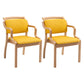 Modern Style Wood Indoor-Outdoor Chair Open Back Dining Side Chairs Sets Yellow 2 Piece Set Clearhalo ' kitchen&dining_furn' 'Dining Chairs' 'Dining Tables & Seating' 'dining_chair' 'furn' 'furn_dining_chair' 'Furniture' 'furniture_dining_chair' 'Kitchen & Dining Furniture' 'kitchen' 3493604