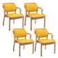 Modern Style Wood Indoor-Outdoor Chair Open Back Dining Side Chairs Sets Yellow 4 Piece Set Clearhalo ' kitchen&dining_furn' 'Dining Chairs' 'Dining Tables & Seating' 'dining_chair' 'furn' 'furn_dining_chair' 'Furniture' 'furniture_dining_chair' 'Kitchen & Dining Furniture' 'kitchen' 3493605