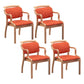 Modern Style Wood Indoor-Outdoor Chair Open Back Dining Side Chairs Sets Red 4 Piece Set Clearhalo ' kitchen&dining_furn' 'Dining Chairs' 'Dining Tables & Seating' 'dining_chair' 'furn' 'furn_dining_chair' 'Furniture' 'furniture_dining_chair' 'Kitchen & Dining Furniture' 'kitchen' 3493611