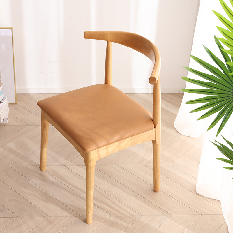Scandinavian Dining Chair 17'' Wide Wood Dining Side Chair with Open Back for Home Use Khaki 1 Piece Natural Wood Clearhalo ' kitchen&dining_furn' 'Dining Chairs' 'Dining Tables & Seating' 'dining_chair' 'furn' 'furn_dining_chair' 'Furniture' 'furniture_dining_chair' 'Kitchen & Dining Furniture' 'kitchen' 3493618