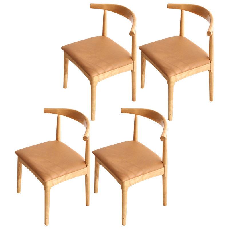 Scandinavian Dining Chair 17'' Wide Wood Dining Side Chair with Open Back for Home Use Khaki 4 Piece Set Natural Wood Clearhalo ' kitchen&dining_furn' 'Dining Chairs' 'Dining Tables & Seating' 'dining_chair' 'furn' 'furn_dining_chair' 'Furniture' 'furniture_dining_chair' 'Kitchen & Dining Furniture' 'kitchen' 3493622