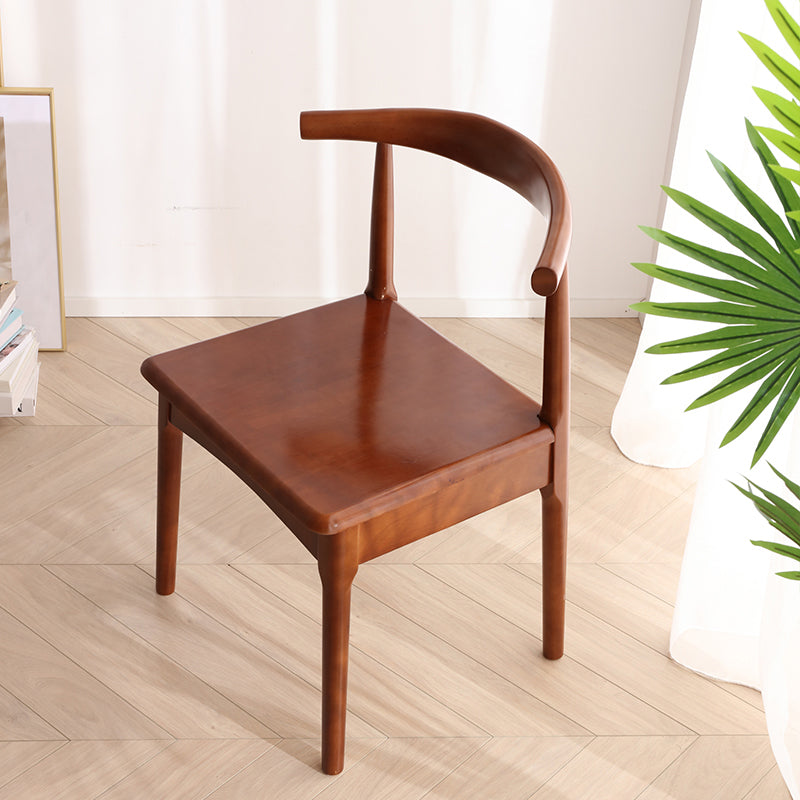 Scandinavian Dining Chair 17'' Wide Wood Dining Side Chair with Open Back for Home Use Brown 1 Piece Walnut Clearhalo ' kitchen&dining_furn' 'Dining Chairs' 'Dining Tables & Seating' 'dining_chair' 'furn' 'furn_dining_chair' 'Furniture' 'furniture_dining_chair' 'Kitchen & Dining Furniture' 'kitchen' 3493632