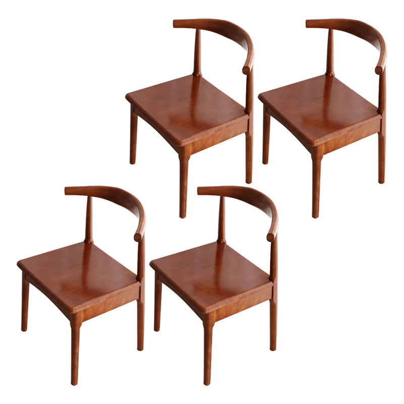 Scandinavian Dining Chair 17'' Wide Wood Dining Side Chair with Open Back for Home Use Brown 4 Piece Set Walnut Clearhalo ' kitchen&dining_furn' 'Dining Chairs' 'Dining Tables & Seating' 'dining_chair' 'furn' 'furn_dining_chair' 'Furniture' 'furniture_dining_chair' 'Kitchen & Dining Furniture' 'kitchen' 3493634