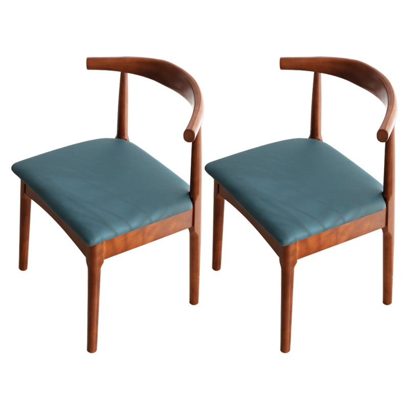 Scandinavian Dining Chair 17'' Wide Wood Dining Side Chair with Open Back for Home Use Lake Blue 2 Piece Set Walnut Clearhalo ' kitchen&dining_furn' 'Dining Chairs' 'Dining Tables & Seating' 'dining_chair' 'furn' 'furn_dining_chair' 'Furniture' 'furniture_dining_chair' 'Kitchen & Dining Furniture' 'kitchen' 3493636