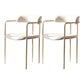 Contemporary Kitchen Dining Arm Chair Mental Opening Back Dining Arm Chair Beige 2 Piece Set Brass Gold Clearhalo ' kitchen&dining_furn' 'Dining Chairs' 'Dining Tables & Seating' 'dining_chair' 'furn' 'furn_dining_chair' 'Furniture' 'furniture_dining_chair' 'Kitchen & Dining Furniture' 'kitchen' 3493653
