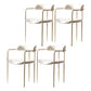 Contemporary Kitchen Dining Arm Chair Mental Opening Back Dining Arm Chair Beige 4 Piece Set Brass Gold Clearhalo ' kitchen&dining_furn' 'Dining Chairs' 'Dining Tables & Seating' 'dining_chair' 'furn' 'furn_dining_chair' 'Furniture' 'furniture_dining_chair' 'Kitchen & Dining Furniture' 'kitchen' 3493654