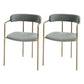 Contemporary Kitchen Dining Arm Chair Mental Opening Back Dining Arm Chair Gray 2 Piece Set Brass Gold Clearhalo ' kitchen&dining_furn' 'Dining Chairs' 'Dining Tables & Seating' 'dining_chair' 'furn' 'furn_dining_chair' 'Furniture' 'furniture_dining_chair' 'Kitchen & Dining Furniture' 'kitchen' 3493657