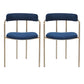 Contemporary Kitchen Dining Arm Chair Mental Opening Back Dining Arm Chair Blue 2 Piece Set Brass Gold Clearhalo ' kitchen&dining_furn' 'Dining Chairs' 'Dining Tables & Seating' 'dining_chair' 'furn' 'furn_dining_chair' 'Furniture' 'furniture_dining_chair' 'Kitchen & Dining Furniture' 'kitchen' 3493660