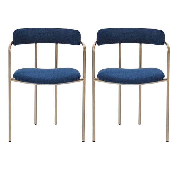 Contemporary Kitchen Dining Arm Chair Mental Opening Back Dining Arm Chair Blue 2 Piece Set Brass Gold Clearhalo ' kitchen&dining_furn' 'Dining Chairs' 'Dining Tables & Seating' 'dining_chair' 'furn' 'furn_dining_chair' 'Furniture' 'furniture_dining_chair' 'Kitchen & Dining Furniture' 'kitchen' 3493660