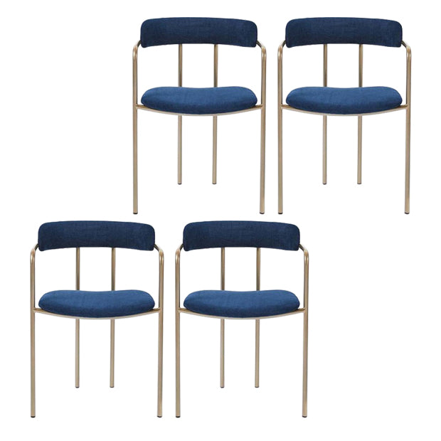 Contemporary Kitchen Dining Arm Chair Mental Opening Back Dining Arm Chair Blue 4 Piece Set Brass Gold Clearhalo ' kitchen&dining_furn' 'Dining Chairs' 'Dining Tables & Seating' 'dining_chair' 'furn' 'furn_dining_chair' 'Furniture' 'furniture_dining_chair' 'Kitchen & Dining Furniture' 'kitchen' 3493661