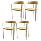 Contemporary Kitchen Dining Arm Chair Mental Opening Back Dining Arm Chair Yellow 4 Piece Set Brass Gold Clearhalo ' kitchen&dining_furn' 'Dining Chairs' 'Dining Tables & Seating' 'dining_chair' 'furn' 'furn_dining_chair' 'Furniture' 'furniture_dining_chair' 'Kitchen & Dining Furniture' 'kitchen' 3493663